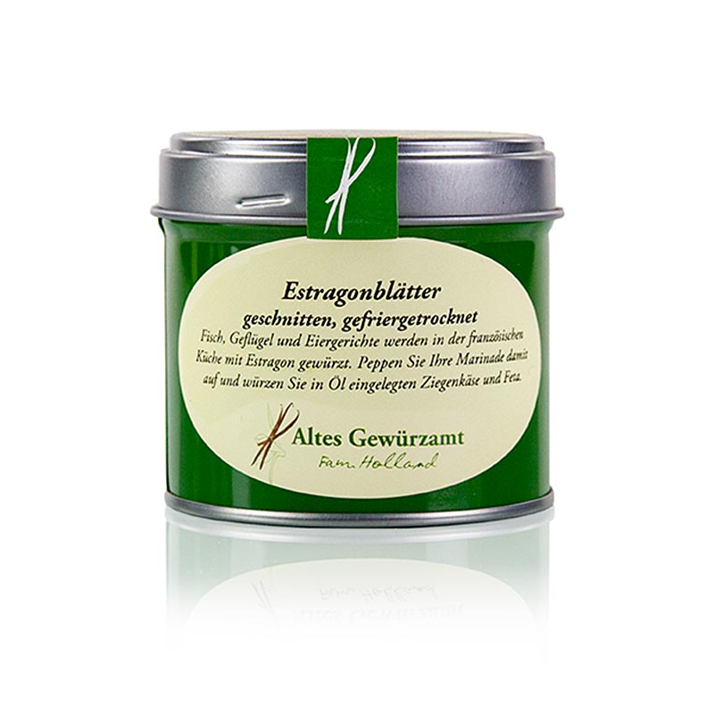 Tarragon lauf, frostthurrkudh, Altes Gewurzamt, Ingo Holland - 7g - dos