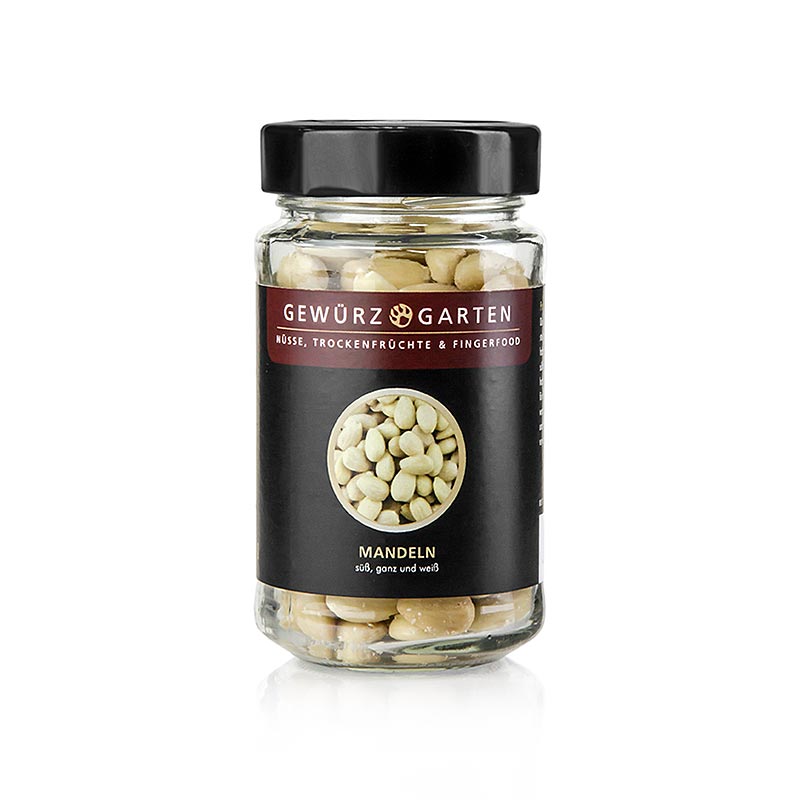 Amendoas de jardim com especiarias, doces, inteiras, brancas - 125g - Vidro