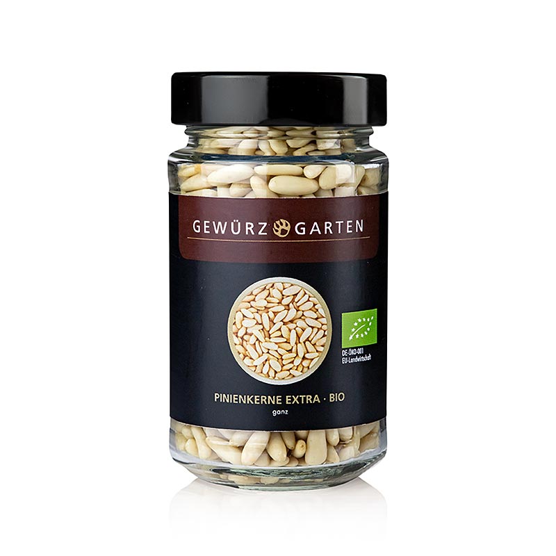 Kacang pinus kebun bumbu, utuh, ekstra, organik - 150 gram - Kaca