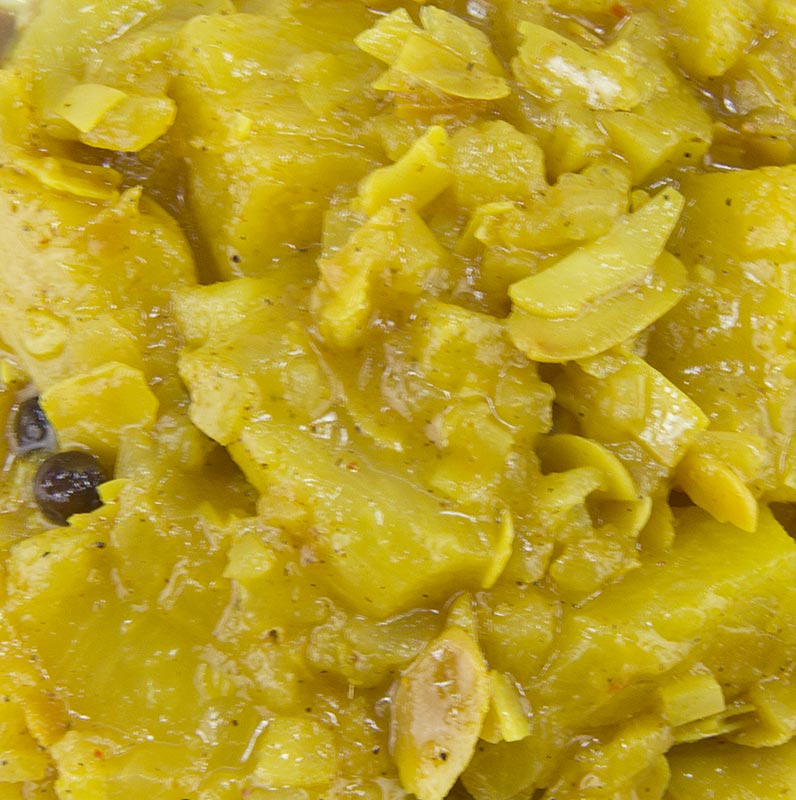 Spice Garden Pineapple Curry Chutney, jossa on manteleita, seljankukkaa ja sitruunaruohoa - 225 ml - Lasi