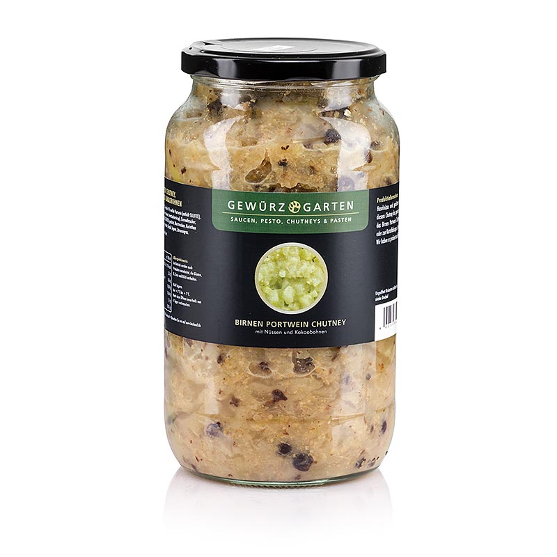 Spice Garden Pear Port Wine Chutney, dengan kacang, jahe, dan biji kakao - 900ml - Kaca Spice Garden Pear Port Wine Chutney, dengan kacang, jahe, dan biji kakao - 900ml - Kaca