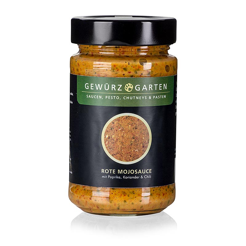 Salsa Spice Garden Red Mojo, con peperoni, peperoncino e coriandolo - 225 ml - Bicchiere