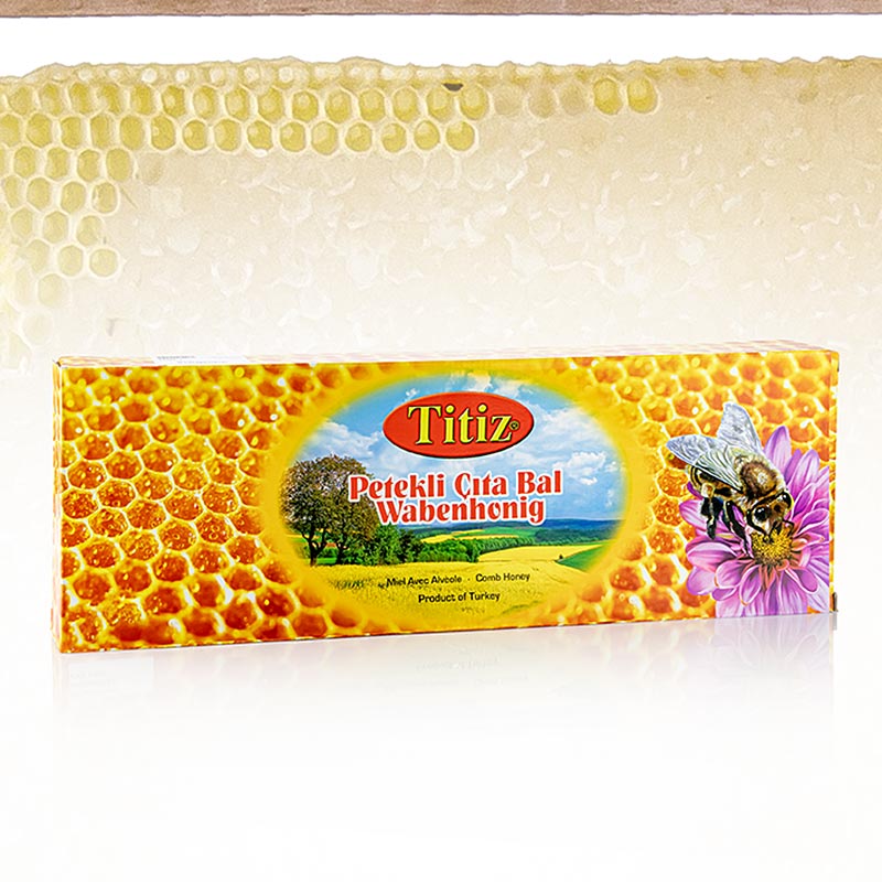 Hunajakenno hunaja puukehyksessa (Turkki), n. 2 - 2,7 kg, n. 46,5 x 18,5 x 3,5 cm, TITIZ - noin 2,5 kg - Pahvi