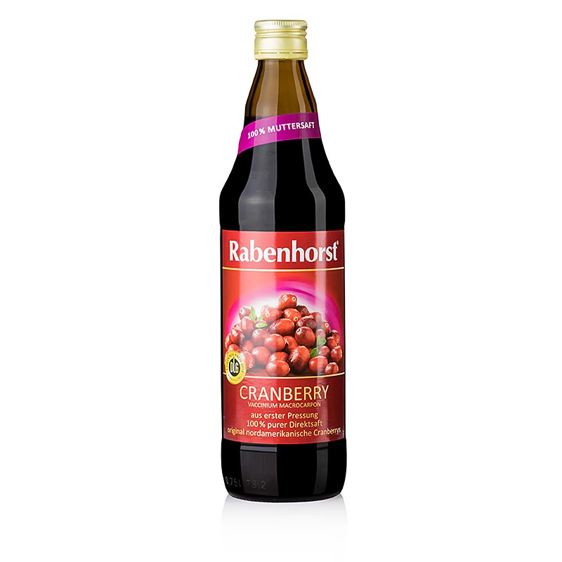 Tranebaer direkte juice, Rabenhorst - 750 ml - Flaske