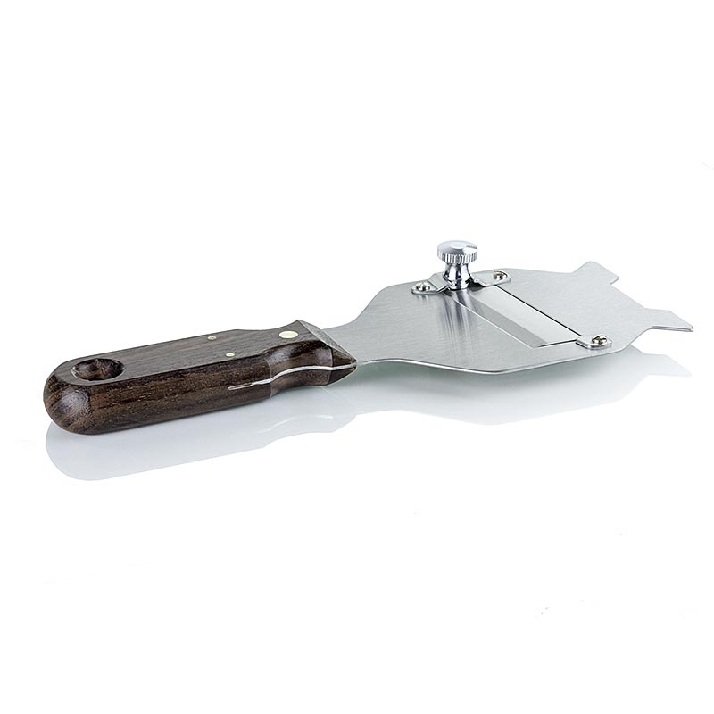 Truffle slicer, metal, smooth blade, angular head with wooden handle - 1 pc - box Truffle slicer, metal, smooth blade, angular head with wooden handle - 1 pc - box