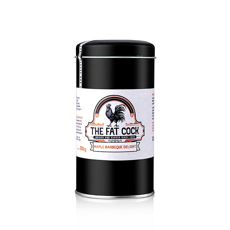 The Fat Cock - Maple Barbeque Delight, mistura de temperos - 350g - pode The Fat Cock - Maple Barbeque Delight, mistura de temperos - 350g - pode