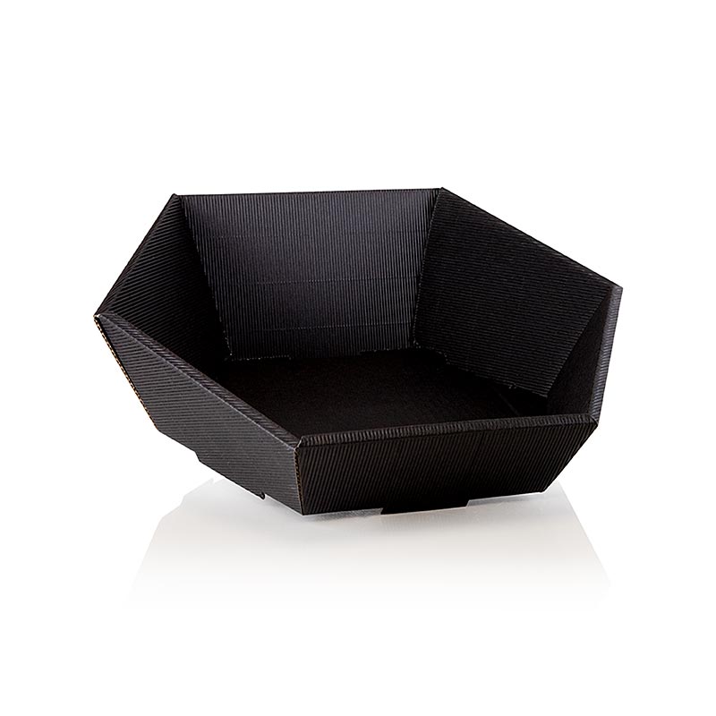 Cesta de presente, hexagonal, preto moderno, -medio-, 330x190x110 - 1 pedaco - Solto