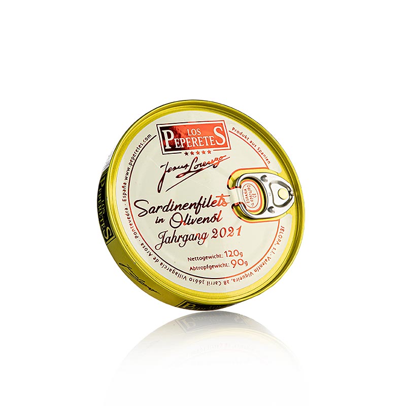 Filets de sardina vintage 2021, en oli d`oliva, Los Peperetes - 120 g - llauna