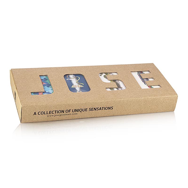 Conjunto de conservas Jose Gourmet (cavala, sardinha grande e pequena, sardinha em tomate.) - 395g - pode