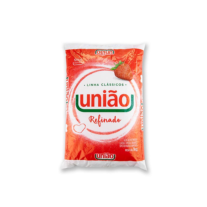Acucar de cana branco, do Brasil para coqueteis, Uniao - 1 kg - bolsa