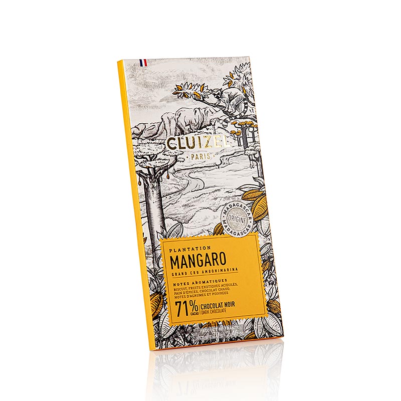 Tavoletta di cioccolato della piantagione Mangaro, 71% amaro, Michel Cluizel (12136), biologico - 70 g - scatola