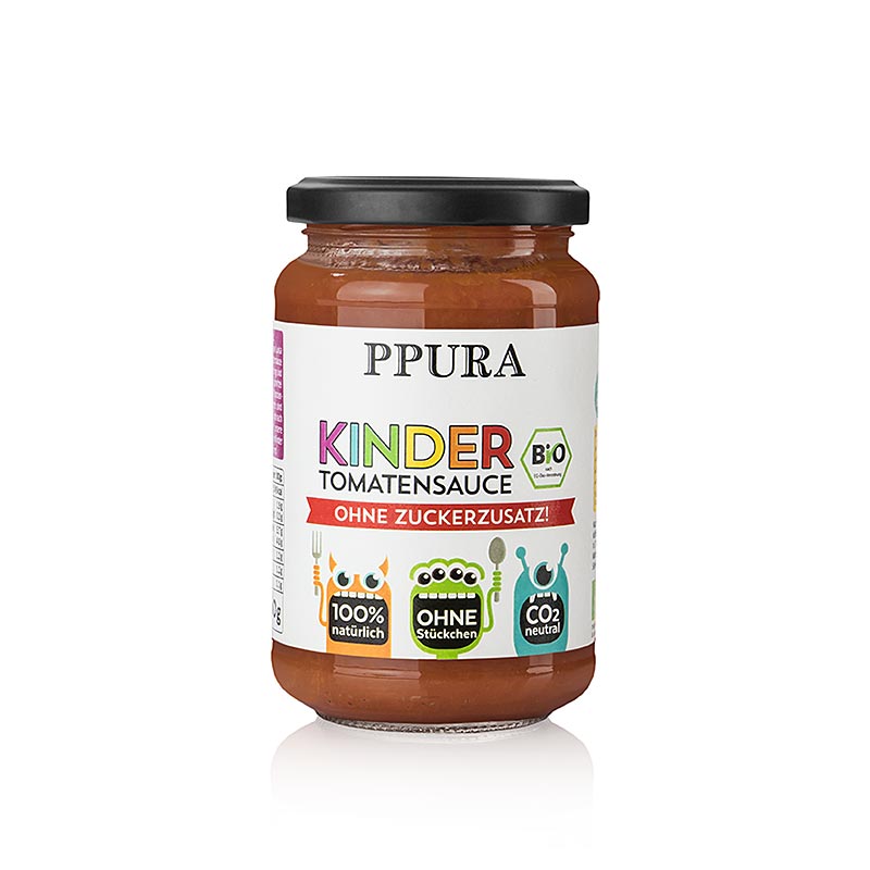 Kanak-kanak Ppura Sugo - sos tomato tanpa gula tambahan, organik - 340g - Botol