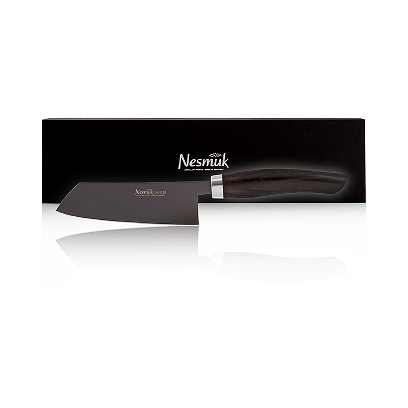 Coltello da chef Nesmuk Janus, 140mm, manico in rovere di palude - 1 pezzo - scatola di legno