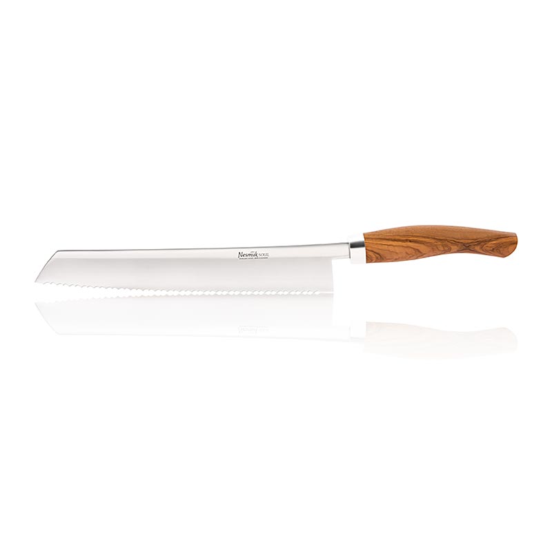 Cuchillo para pan Nesmuk Soul, 270 mm, mango de madera de olivo - 1 pieza - caja