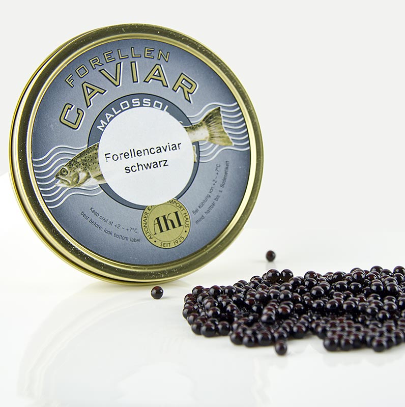Trout caviar, black - 200 g - can