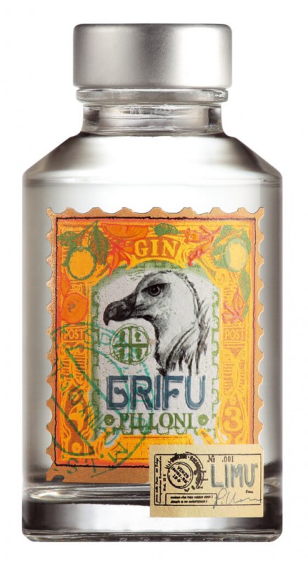 Gin Grifu Limu Mignon, Gin, mini, Silvio Carta - 0,1L - Garrafa Gin Grifu Limu Mignon, Gin, mini, Silvio Carta - 0,1L - Garrafa