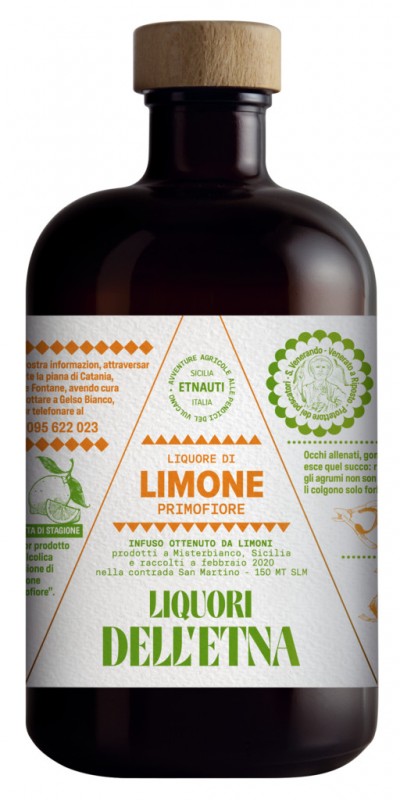 Liquore di Limone Primofiore, lemon liqueur, Rossa - 0.5L - Botol