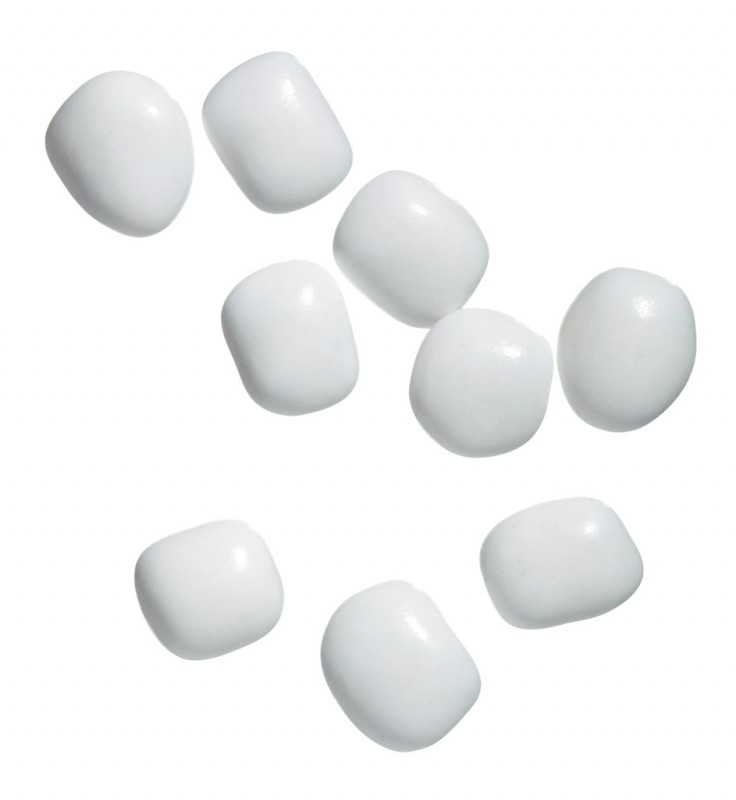 Liquirizia alla menta, tablet likuoris dengan pudina, tablet likuoris putih dengan pudina, timah putih kecil, Amarelli - 12 x 20g - paparan