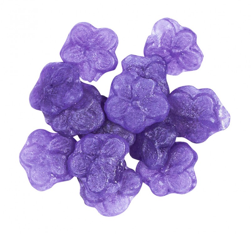 Astuccio violette, violetti makuisia karkkeja, Leone - 80 g - pakkaus