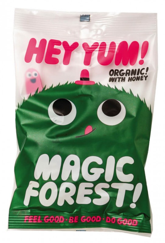 M Forest, organico, goma de fruta com mel, organico, Hey Yum! - 10x100g - mostrar