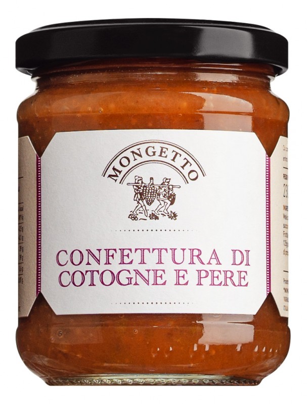 Confettura di cotogne e pere, mermelada de membrillo y pera, Mongetto - 230g - Vaso