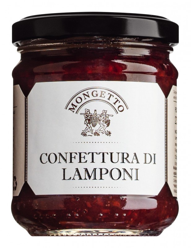 Confettura di lamponi, marmellata di lamponi, mongetto - 230 g - Bicchiere