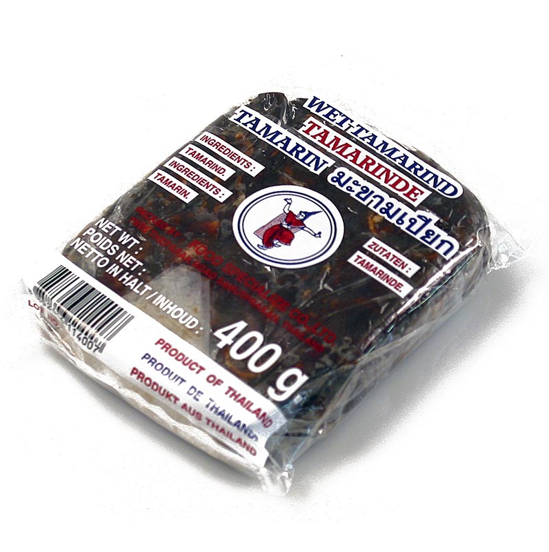 Tamarind, block with seeds, pure tamarind for further processing - 400g - bag Tamarind, block with seeds, pure tamarind for further processing - 400g - bag
