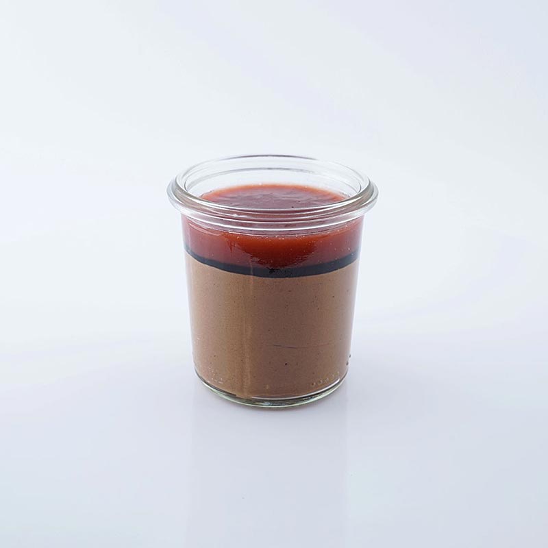 Mousse coklat gelap dengan strawberi dan cuka balsamic - 936g, 12 x 100ml - kadbod