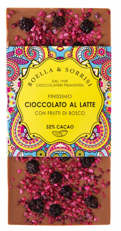 Cioccolato latte frutti di bosco, maitosuklaa metsahedelmilla, boella + sorrisi - 100 g - Pala Cioccolato latte frutti di bosco, maitosuklaa metsahedelmilla, boella + sorrisi - 100 g - Pala