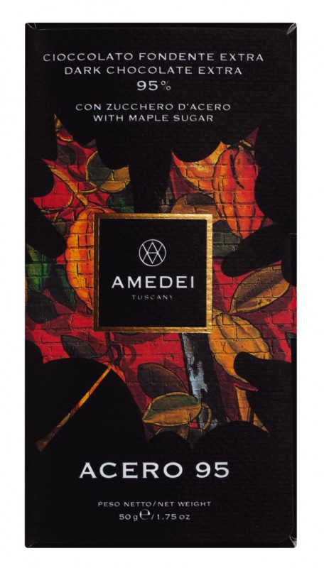 Le Tavolette, Acero 95, tavolette, cioccolato fondente 95%, Amedei - 50 g - Pezzo