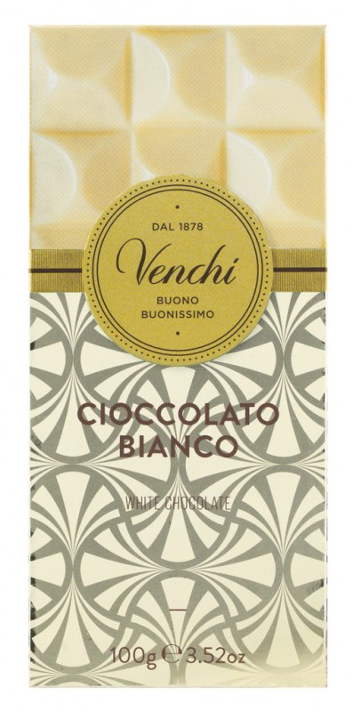 Barra de chocolate branco, chocolate branco, Venchi - 100g - Pedaco