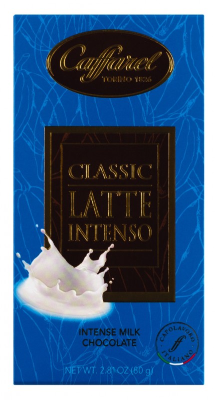 Tavolette al cioccolato latte intenso, mjolkursukkuladhi, skjar, caffarel - 8x80g - syna