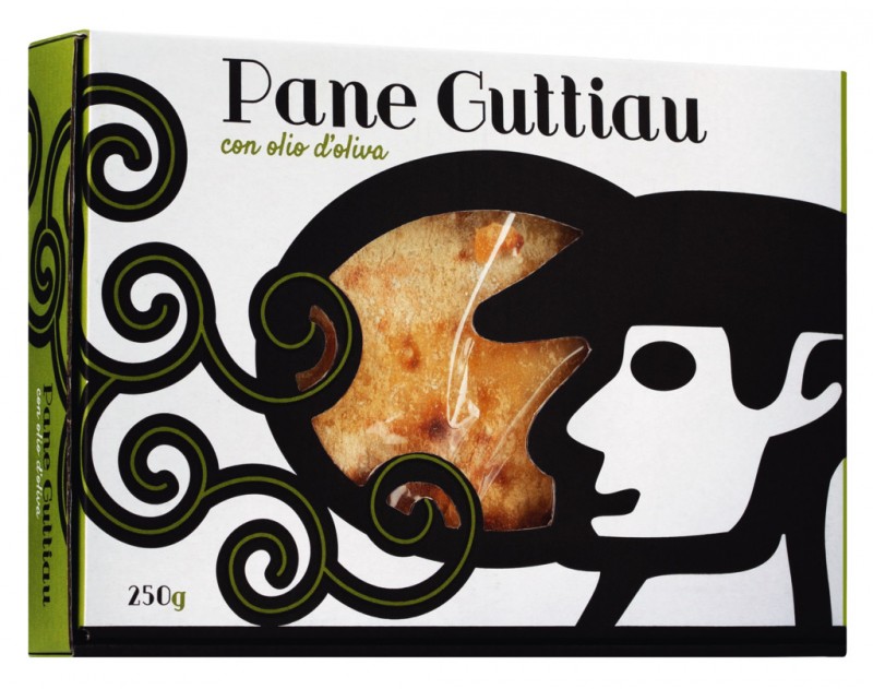 Pane Guttiau, roti Sardinia dengan minyak zaitun, Su Guttiau - 250 gram - mengemas