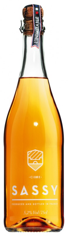 Cider, L`Inimitable, wain berkilauan epal, Sassy - 0.75 l - Botol