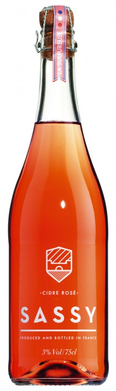 Cidre Rose, La Sulfureuse, anggur bersoda apel, mawar, Sassy - 0,75 liter - Botol
