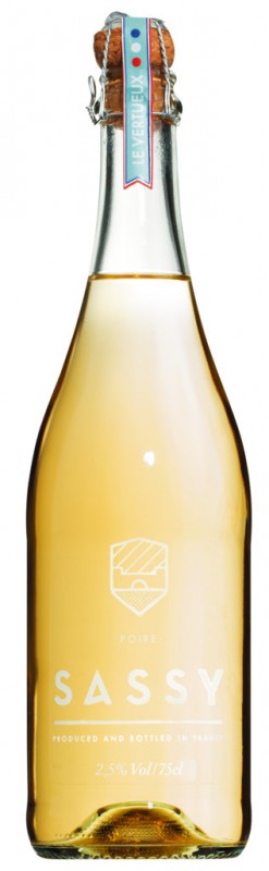 Cidre Poire, Le Vertueux, wain pir berkilauan, Sassy - 0.75 l - Botol