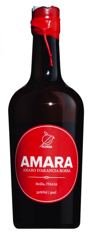 Amara - amaro d`arancia rossa, minuman keras pahit yang diperbuat daripada oren darah, Rossa - 0.5L - Botol Amara - amaro d`arancia rossa, minuman keras pahit yang diperbuat daripada oren darah, Rossa - 0.5L - Botol