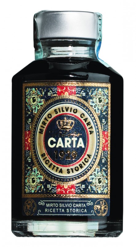 Mirto Ricetta Storica, minuman keras myrtle, mini, Silvio Carta - 0.1L - Botol Mirto Ricetta Storica, minuman keras myrtle, mini, Silvio Carta - 0.1L - Botol