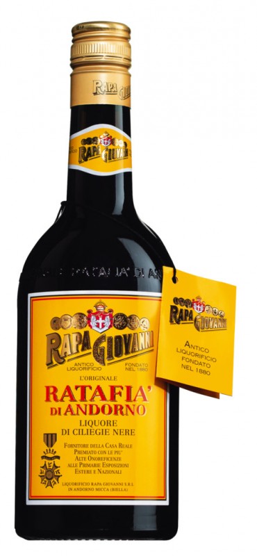 Ratafia di Andorno Ciliegie Nere, liker qershie, Rapa Giovanni - 0,7 litra - Shishe