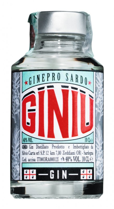 Giniu, Gin, mini, Silvio Carta - 0,1L - Pullo