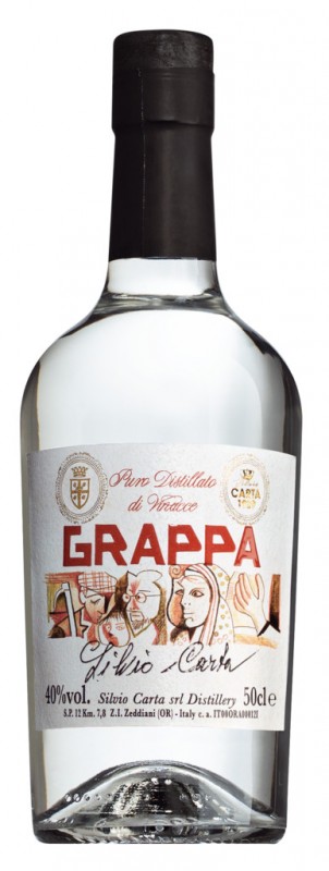 Grappa, grappa, Silvio Carta - 0,5 l - Flaske