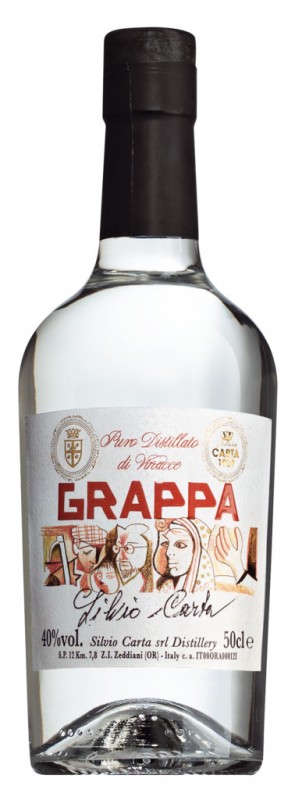 Grappa, grappa, Silvio Carta - 0,5L - Botol