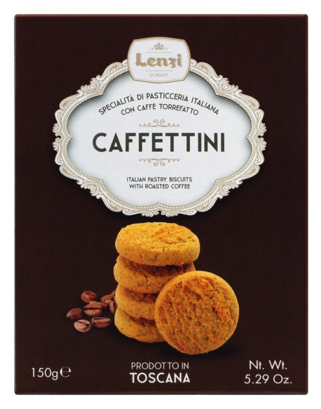 Caffettini - Pasticcini al Caffe, leivonnaisia kahvin kanssa, Lenzi - 150 g - pakkaus