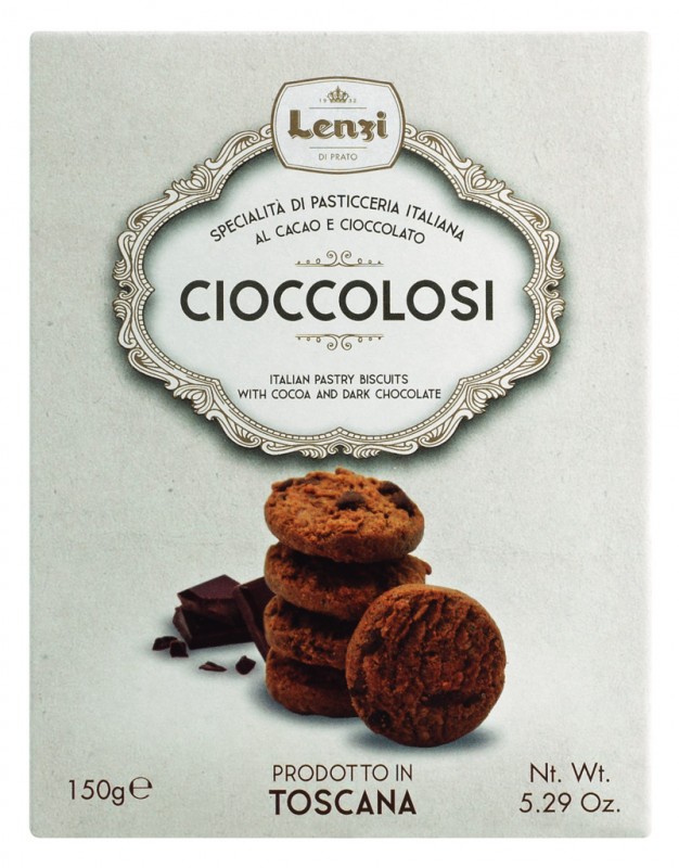 Cioccolosi - Pasticcini al Cioccolato e Cacao, pasteis com chocolate e cacau, Lenzi - 150g - pacote