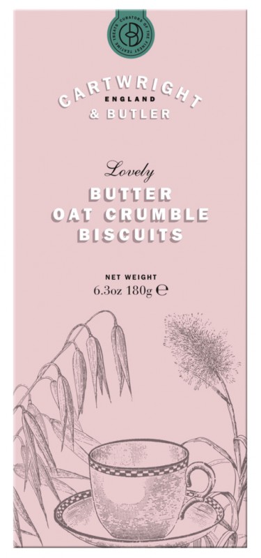 Crumbles de aveia com manteiga, pasteis de aveia, Cartwright and Butler - 180g - pacote