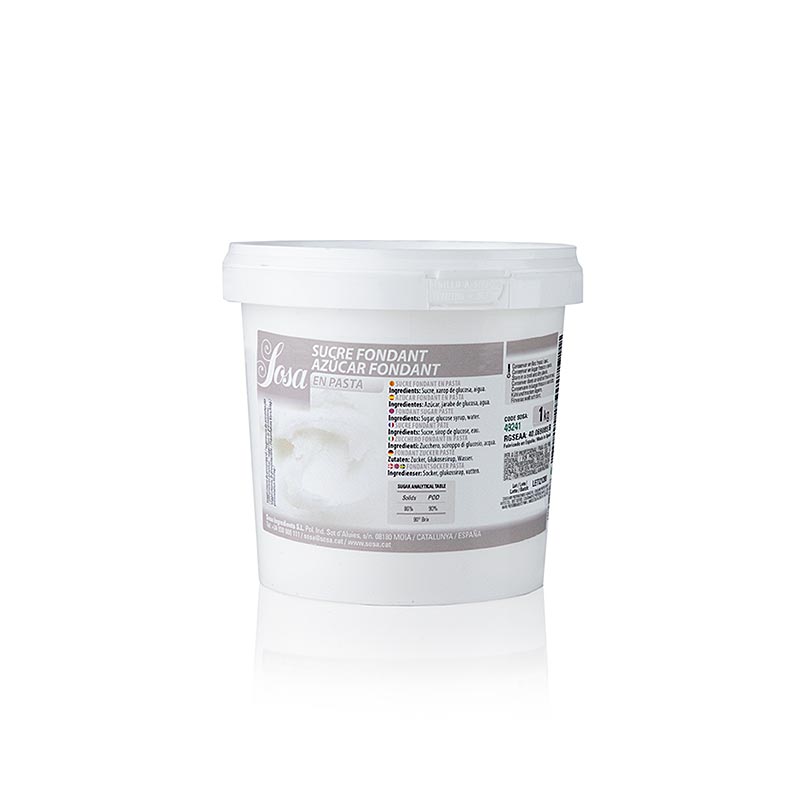 Acucar fondant Sosa, pastoso - 1 kg - Balde de pe