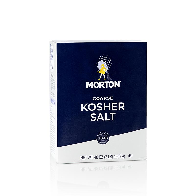 Kosher salt, kosher salt, grovt, Morton - 1,36 kg - Kartong