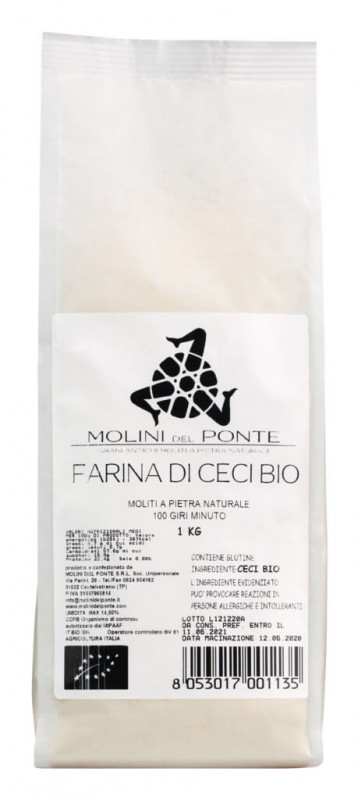 Farina di Ceci Bio, Farinha de Grao de Bico, Organica, Molini del Ponte - 1.000g - bolsa