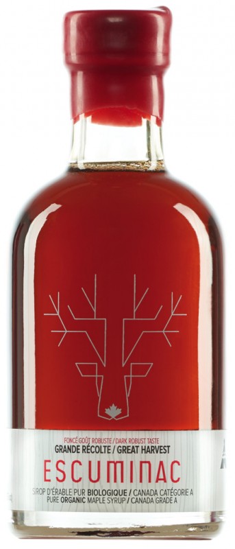 Sirup Maple Organik Panen Besar, sirup maple, organik, escuminac - 200ml - Botol