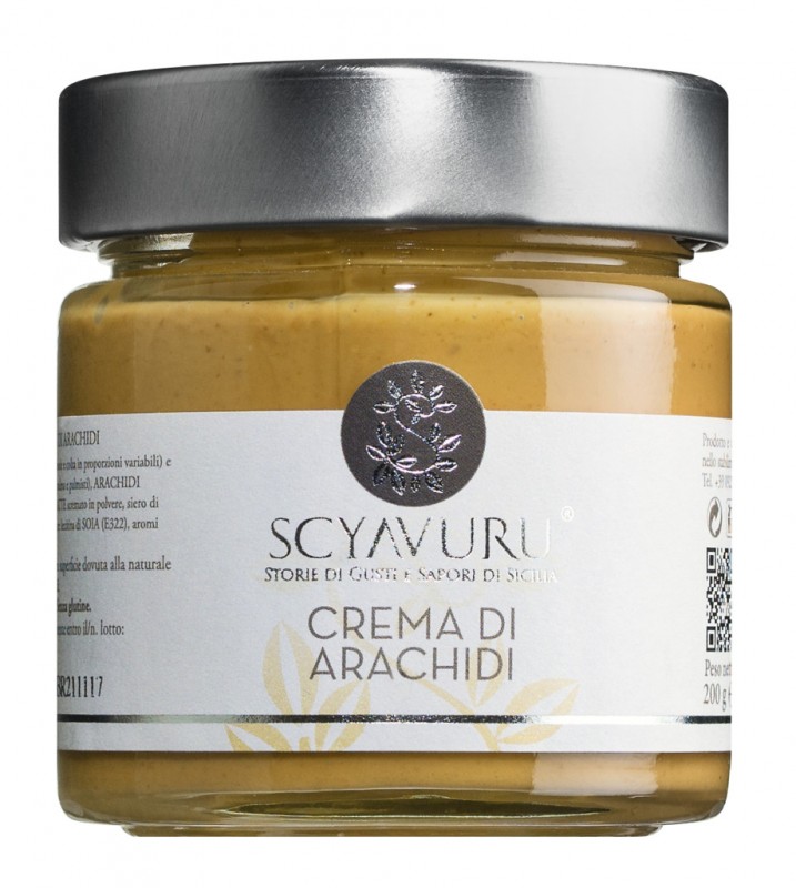 Crema di Arachidi, crema de cacauet dolca, Scyavuru - 200 g - Vidre